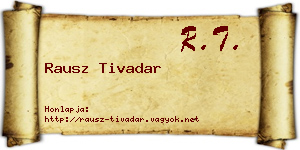 Rausz Tivadar névjegykártya